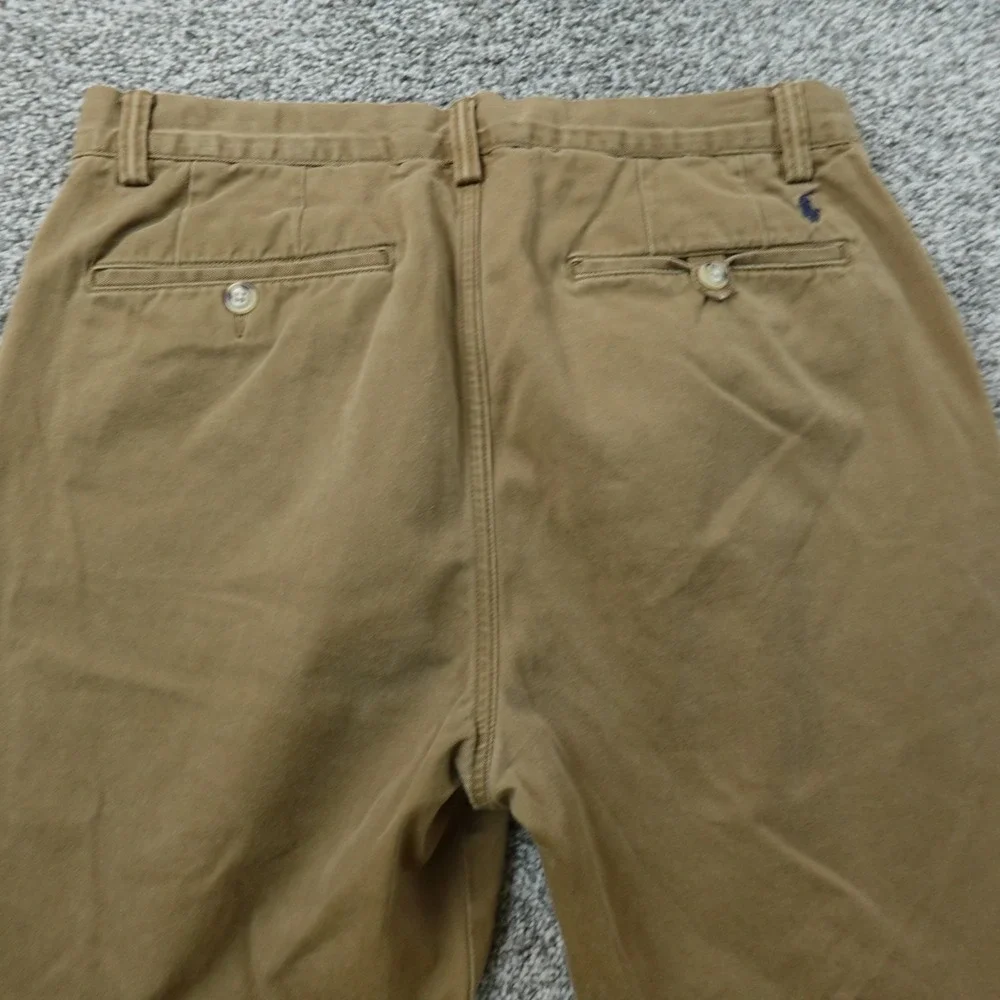 Polo Ralph Lauren Pants Mens 30X32 Brown Tan Chino Trouser Flat Front Pony Logo